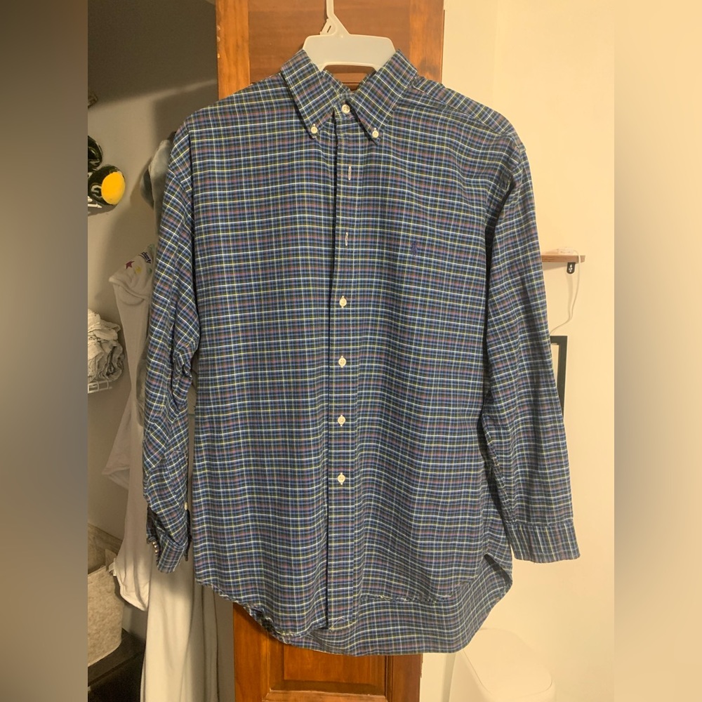 Ralph Lauren BLAKE LARGE button down long sleeve blue plaid